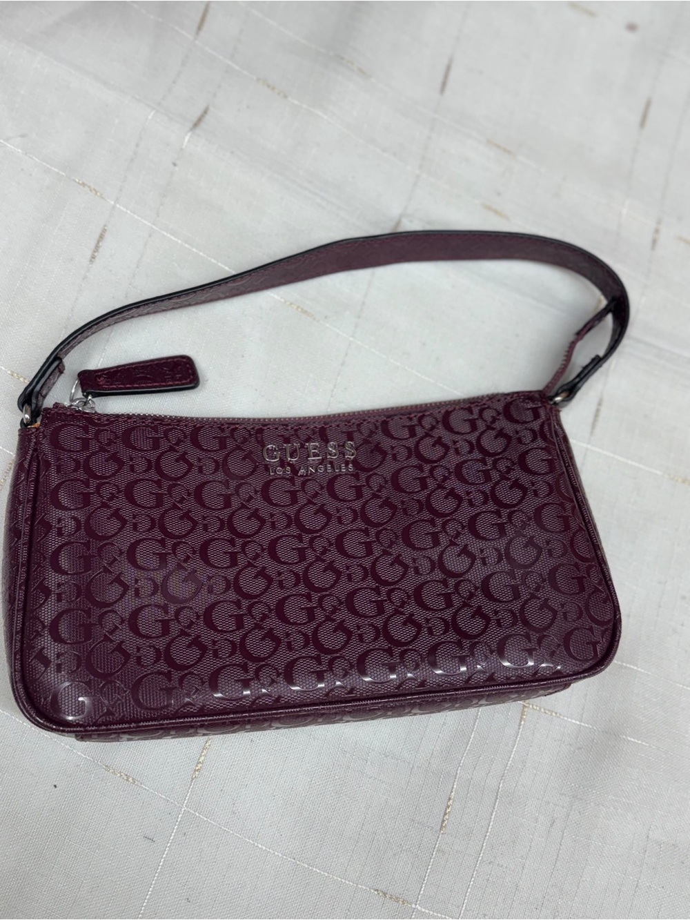 GUESS Plum Logo Shoulder Clutch